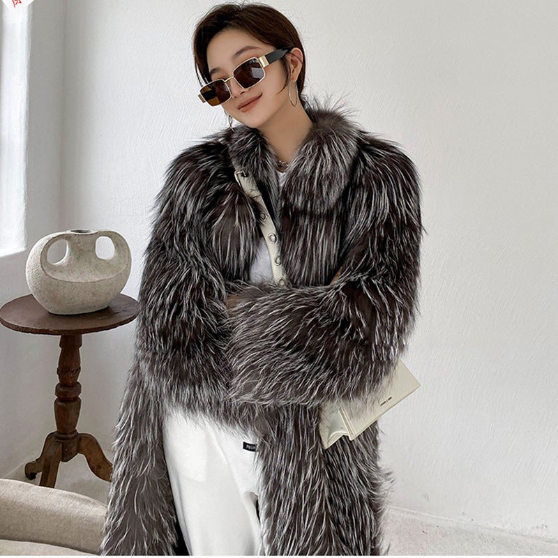 Faux Fur Long Cut Long Coat