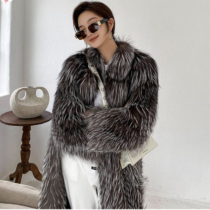 Faux Fur Long Cut Long Coat