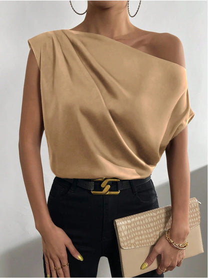 One Shoulder Sleeveless Top