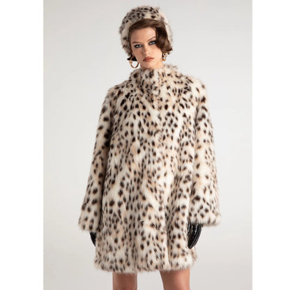 Faux Fur Tigercat Loose Trench Coat