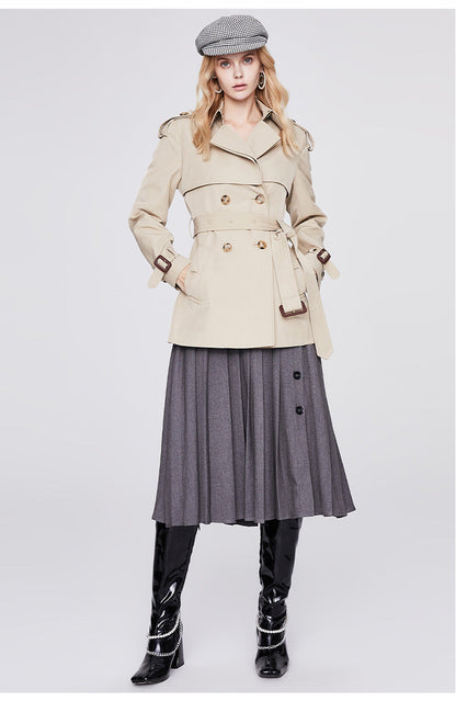 Double Breasted Short Trench Coat