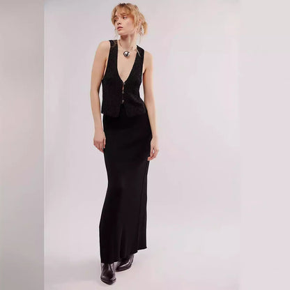 Wool Button Cardigan Vest