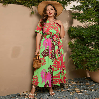 Plus size Summer Short Sleeve Dress