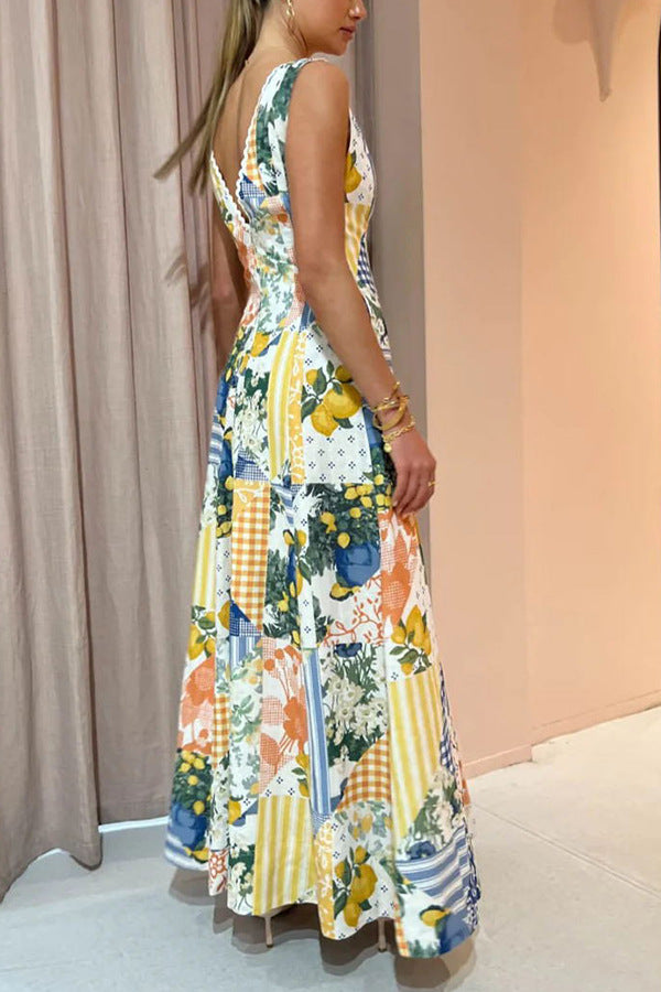 Sleeveless V-neck Dress