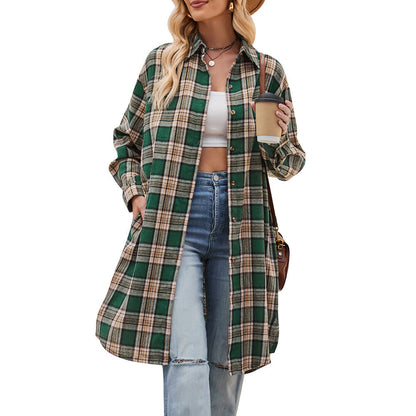 Plaid Loose Coat Shirt