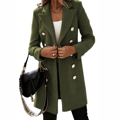 Woolen Long Sleeve Blazer Coat