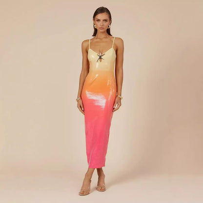 Multi Color Sequined Maxi