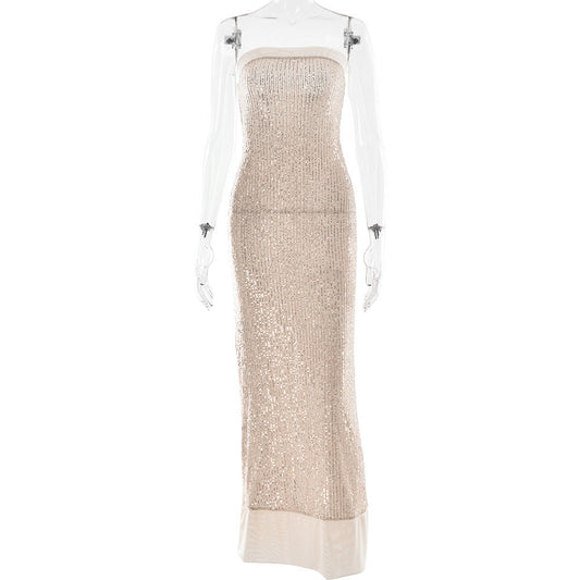 Open Back Strapless Bridesmaid Dress