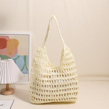 Crochet Handmade Cutout Tote Beach Bag