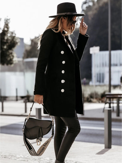 Woolen Long Sleeve Blazer Coat