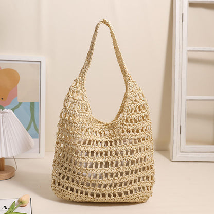 Crochet Handmade Cutout Tote Beach Bag