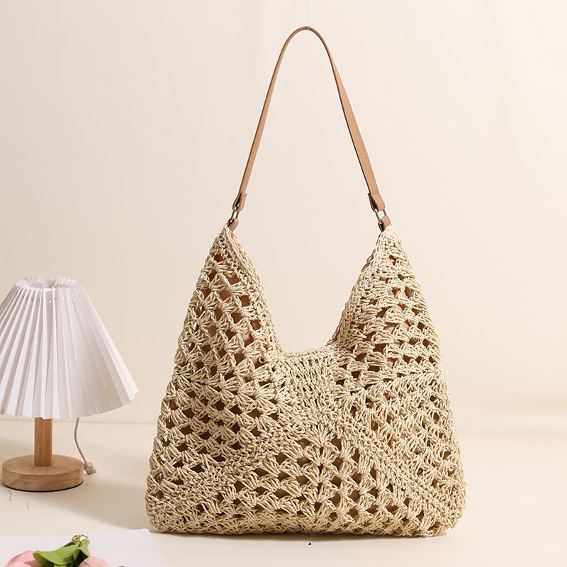 Casual Natural Cotton Shoulder Bag