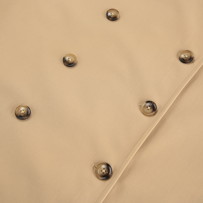 Khaki Double Breasted Trench Coat