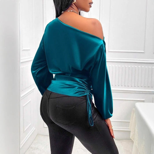 One Shoulder Long Sleeves Top
