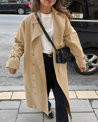 Khaki Double Breasted Trench Coat