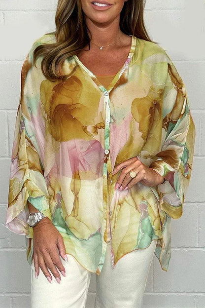 Summer Floral Printed Chiffon Shirt