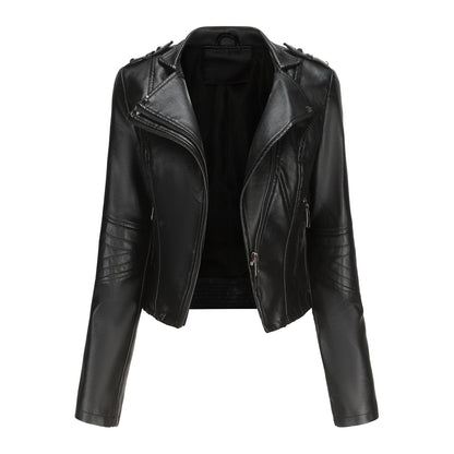 Slim Fit Long Sleeved Leather Jacket