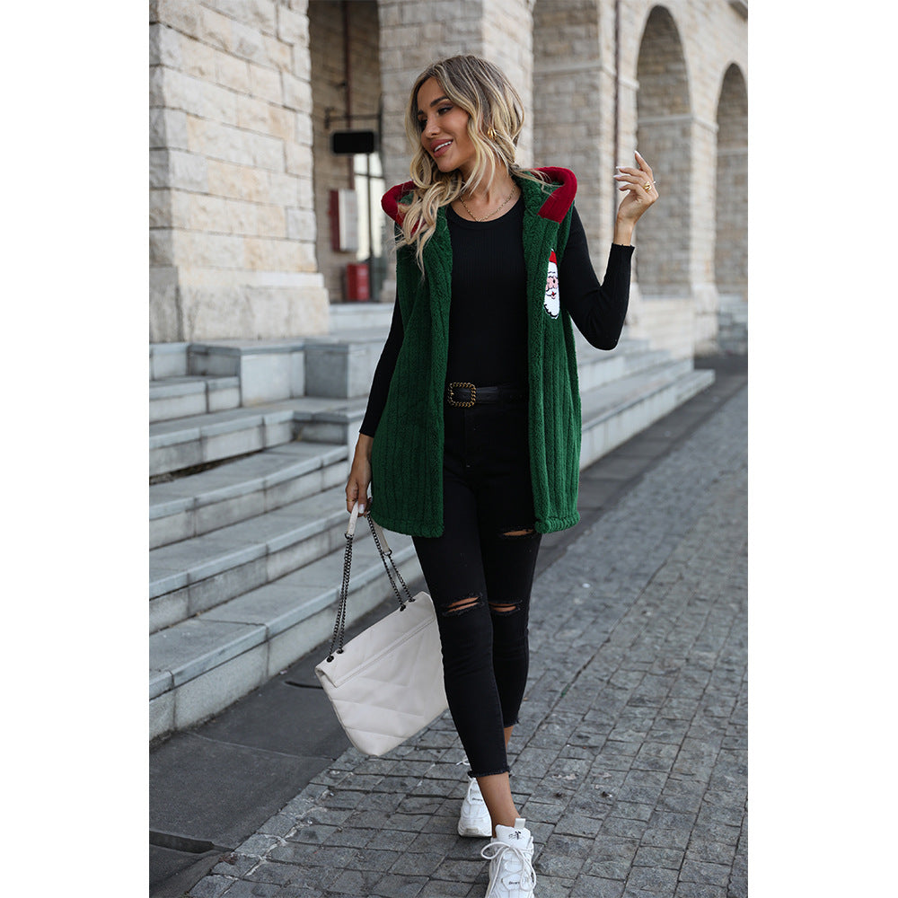 Plush Sleeveless Loose Coat