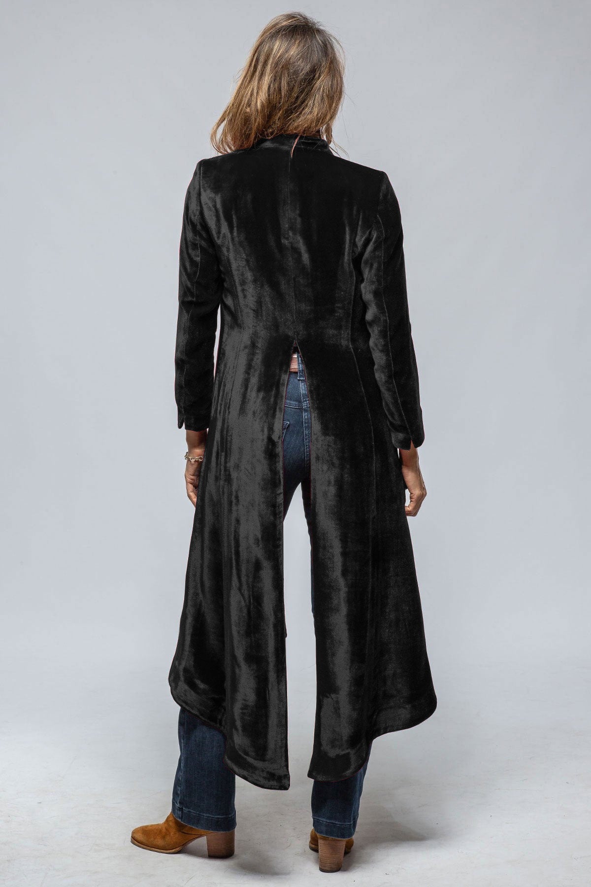 Velvet Long Split Long Coat