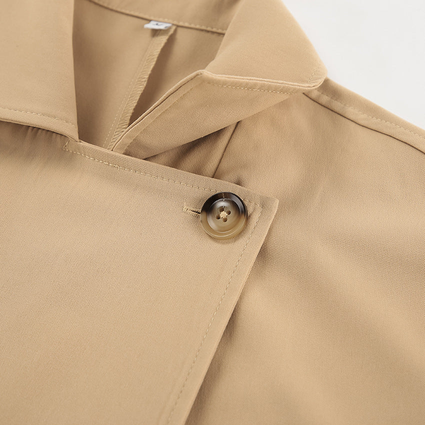 Khaki Double Breasted Trench Coat