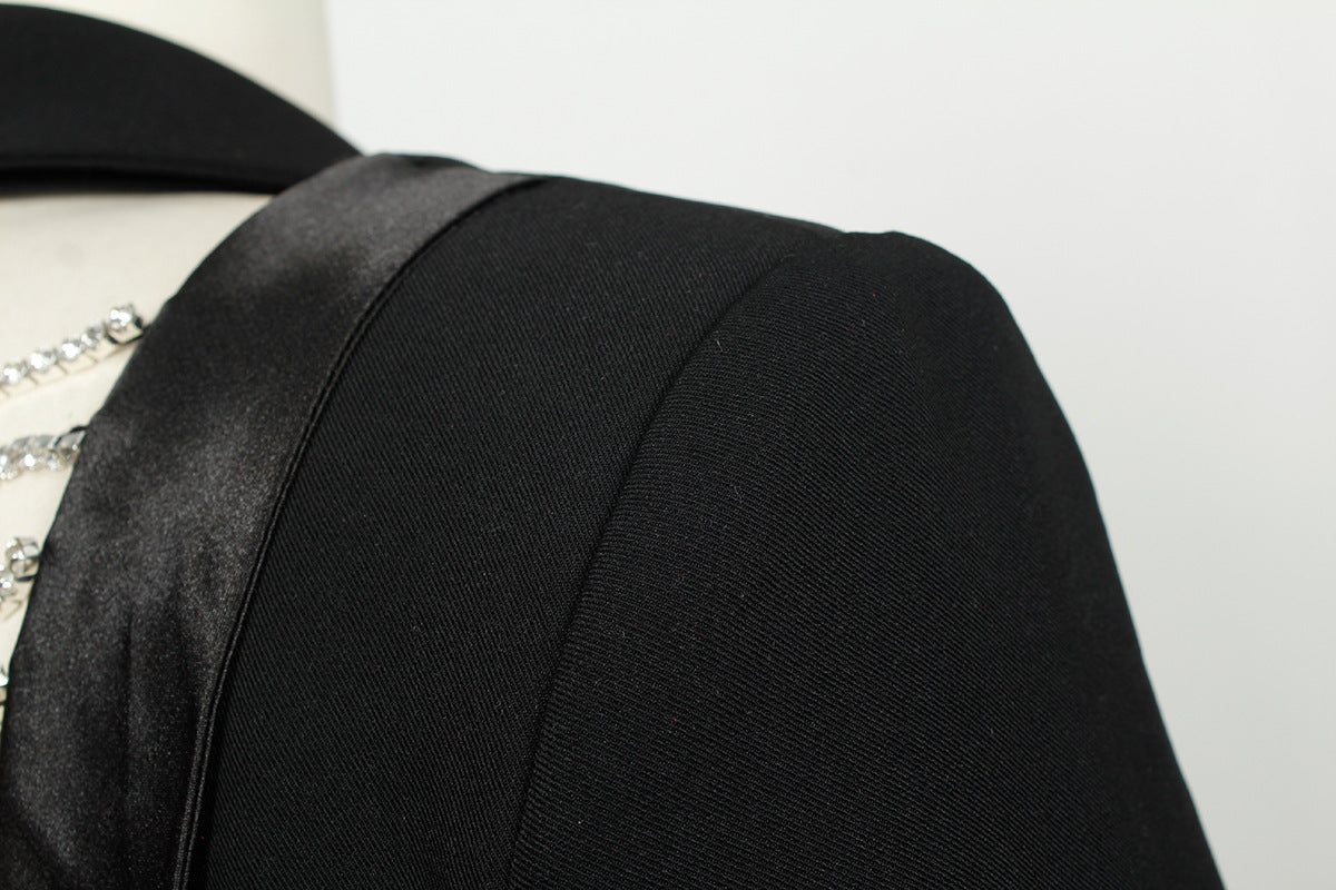 Backless Diamond Chain Blazer