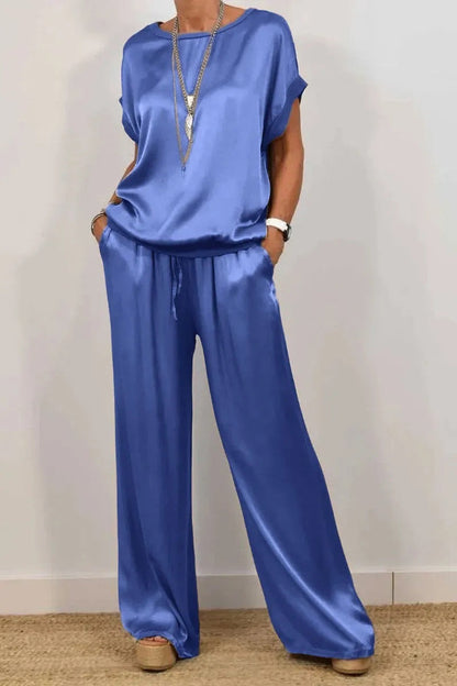 Trendy Loose Shirt & Wide Leg Pants Sets