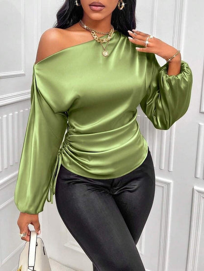 One Shoulder Long Sleeves Top