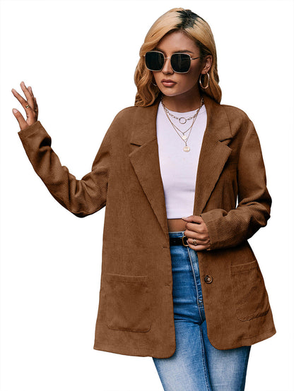 Corduroy Single-Breasted Blazer