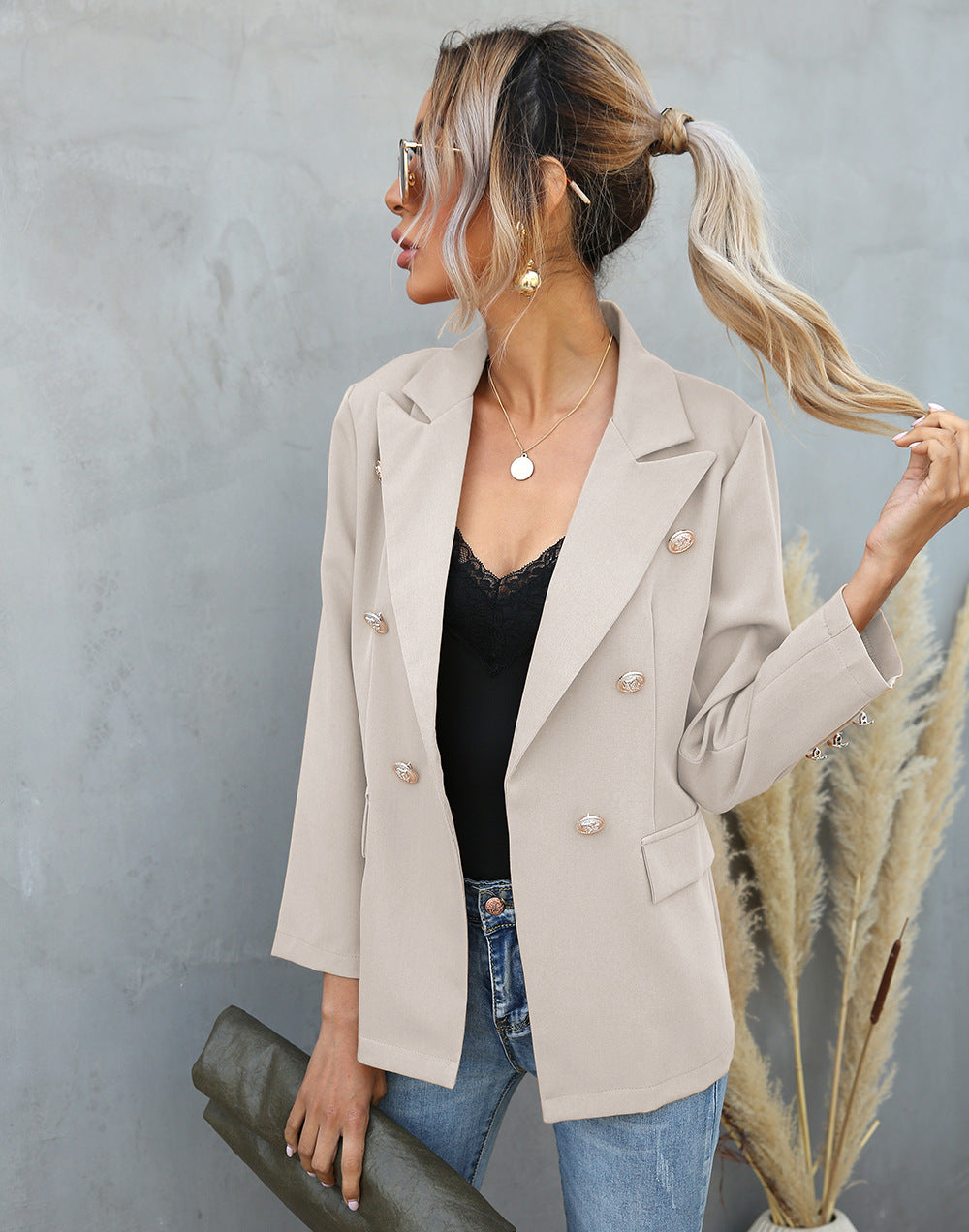 Collared Button Blazer