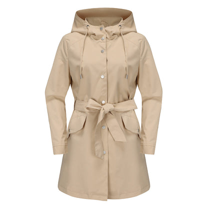 Hooded Waterproof Loose Trench Coat