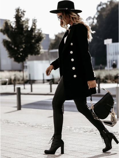 Woolen Long Sleeve Blazer Coat