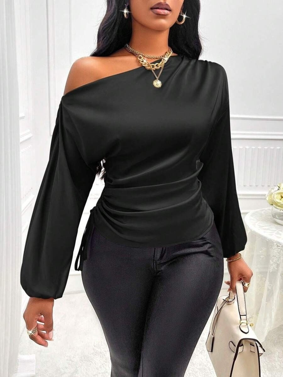 One Shoulder Long Sleeves Top