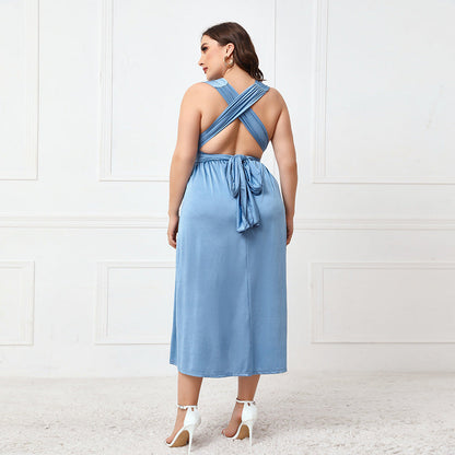 Plus Size Sexy Ankle Length Semi Formal Dress
