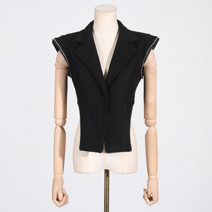 Zipper Asymmetric High-Grade Blazer