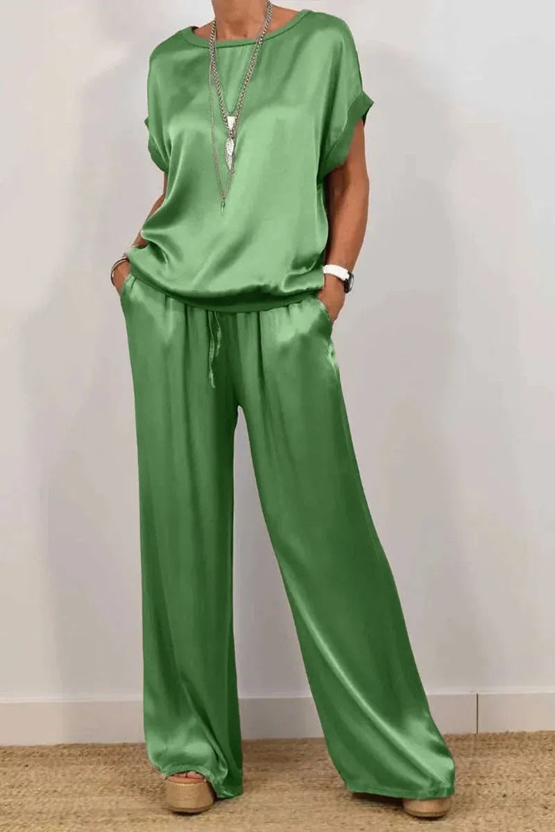 Trendy Loose Shirt & Wide Leg Pants Sets