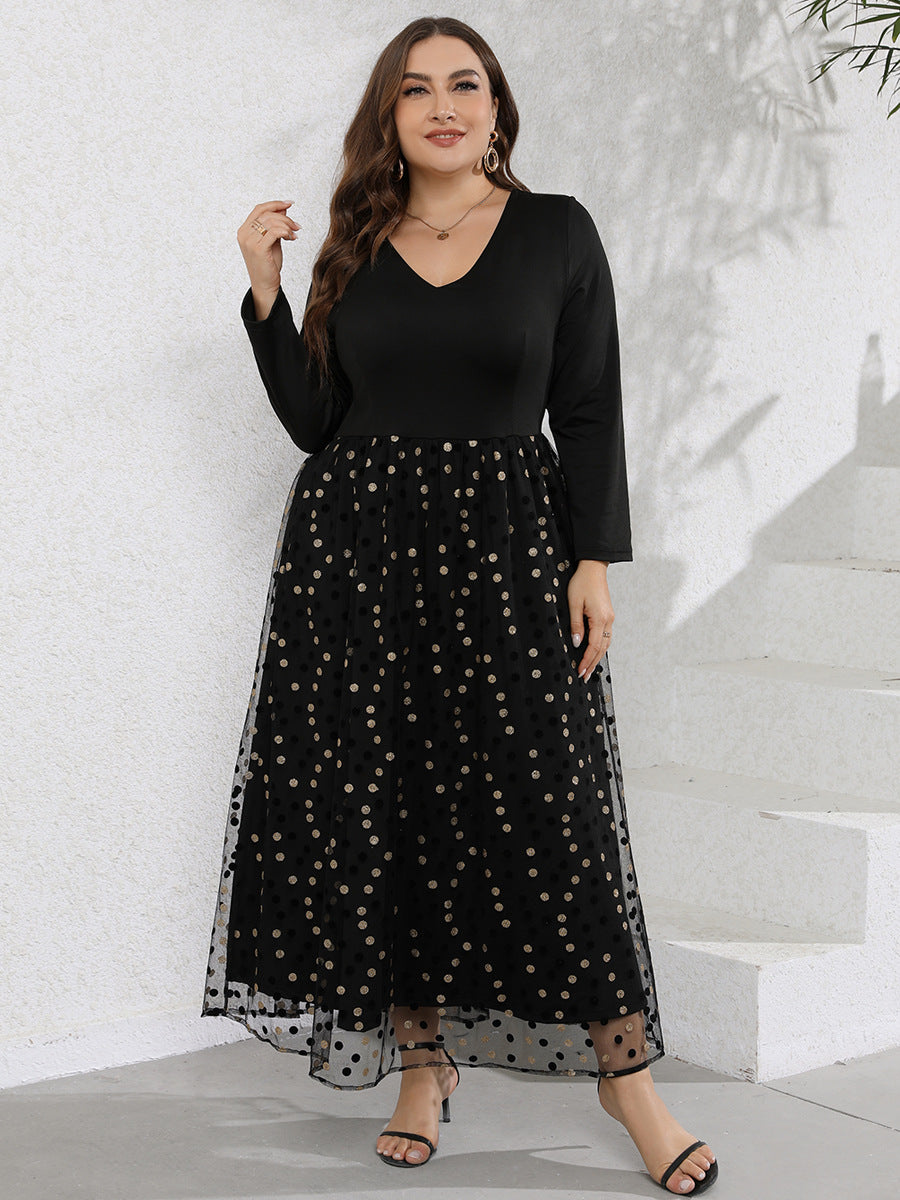 Victoria Long Sleeve Polka Dot Dress