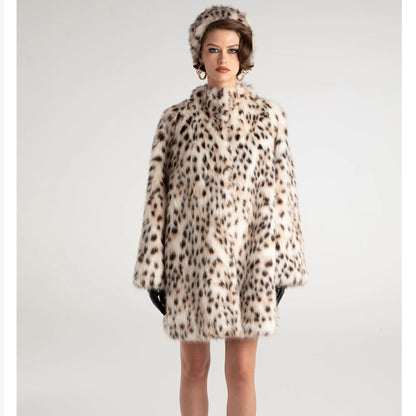 Faux Fur Tigercat Loose Trench Coat