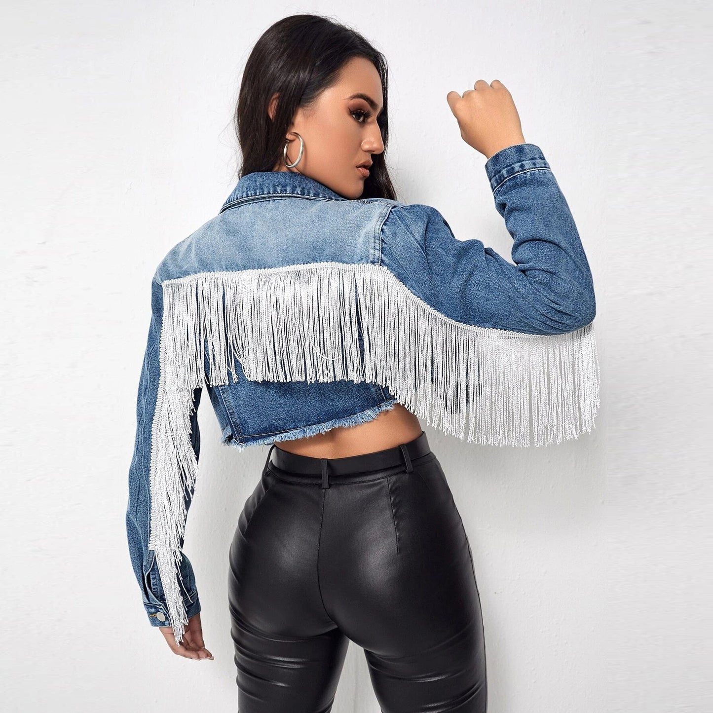 Kylie Tassel Fringe Denim Jacket
