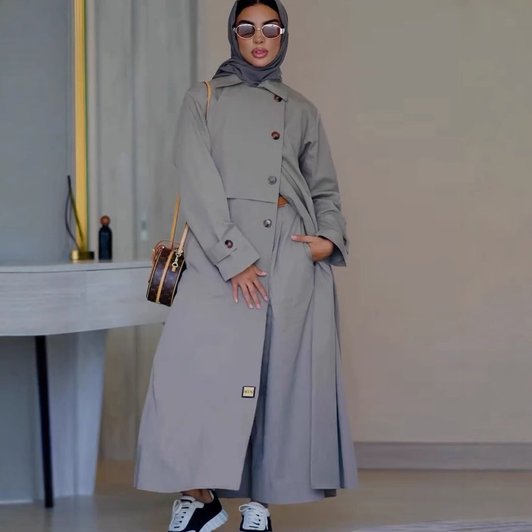 Retro Motorcycle Mid-Length Coat