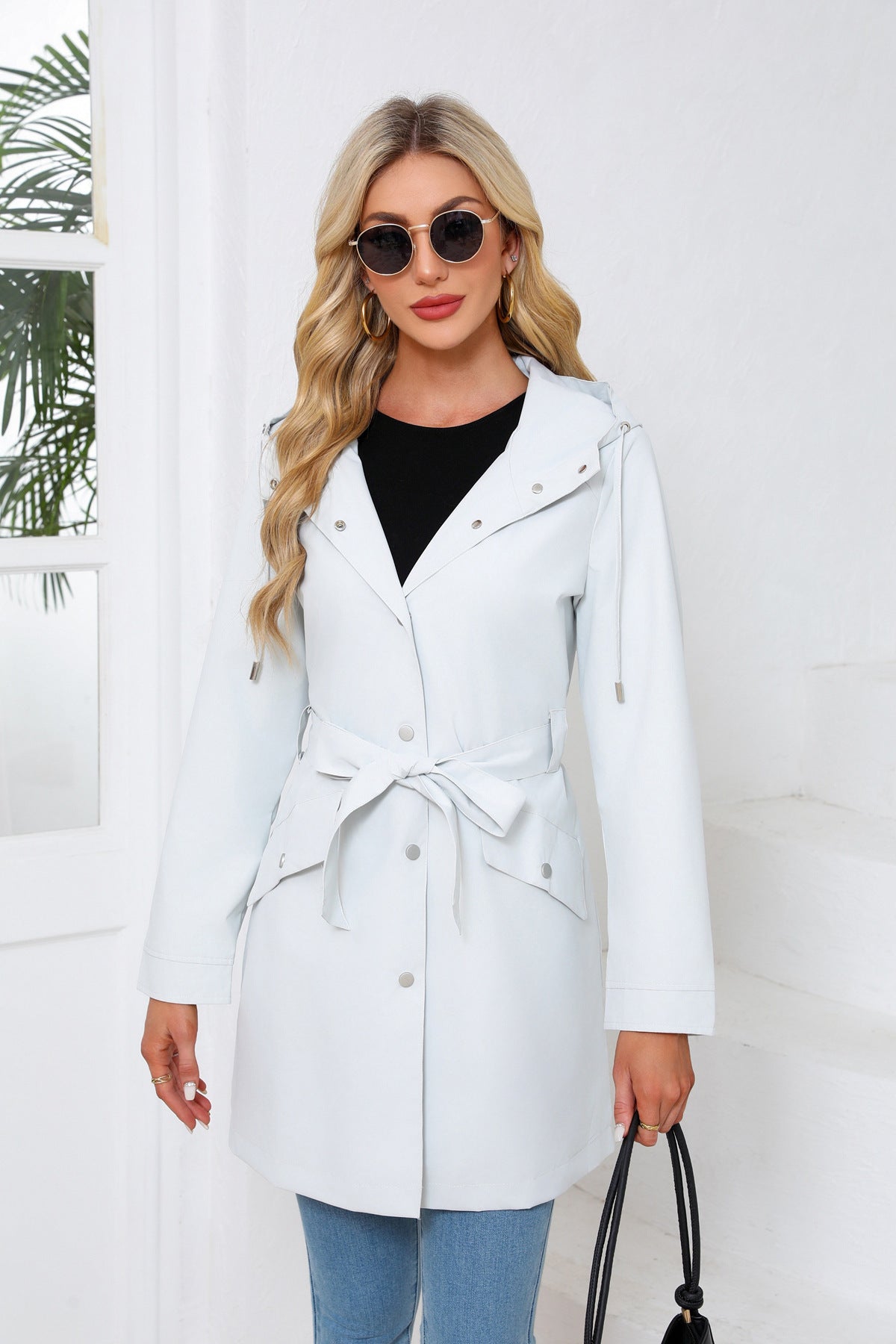 Hooded Waterproof Loose Trench Coat