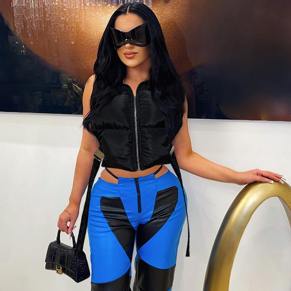 Cotton Padded Zipper Vest Coat