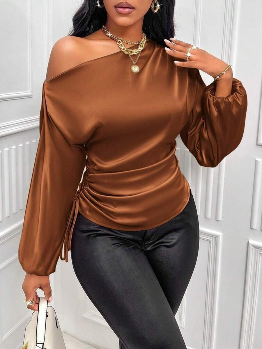 One Shoulder Long Sleeves Top