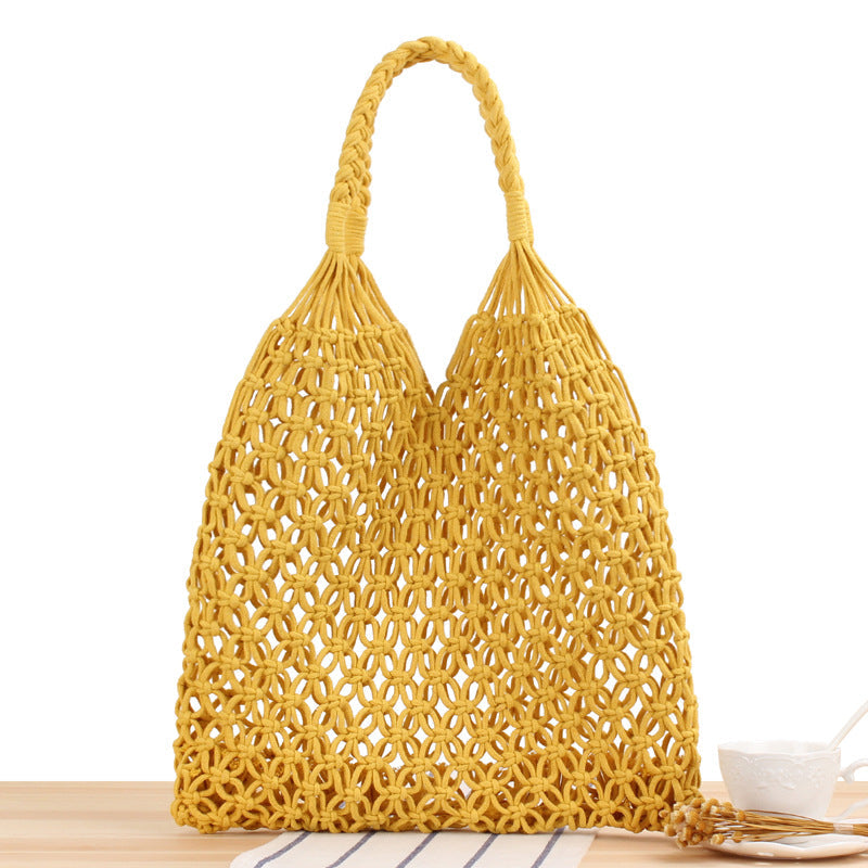Solid Color One Shoulder Woven Bag Trendy Women Maori Crochet