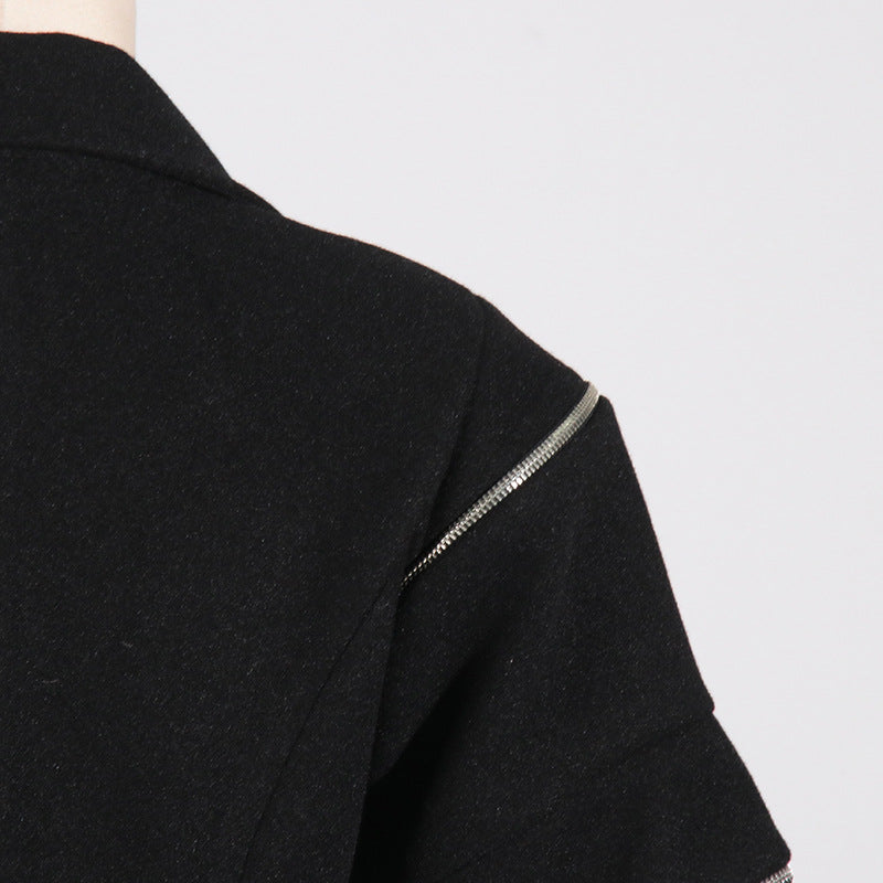 Zipper Asymmetric High-Grade Blazer