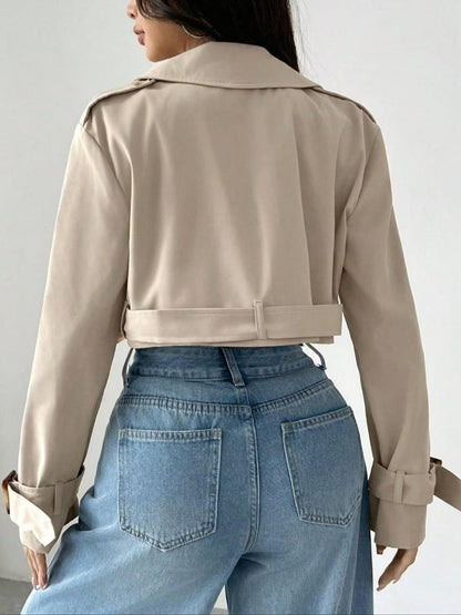 Belt Short Trench Short Jacket