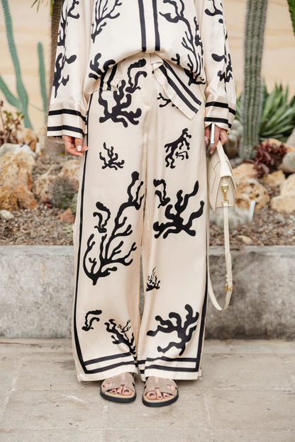 Satin Casual Two Piece Set