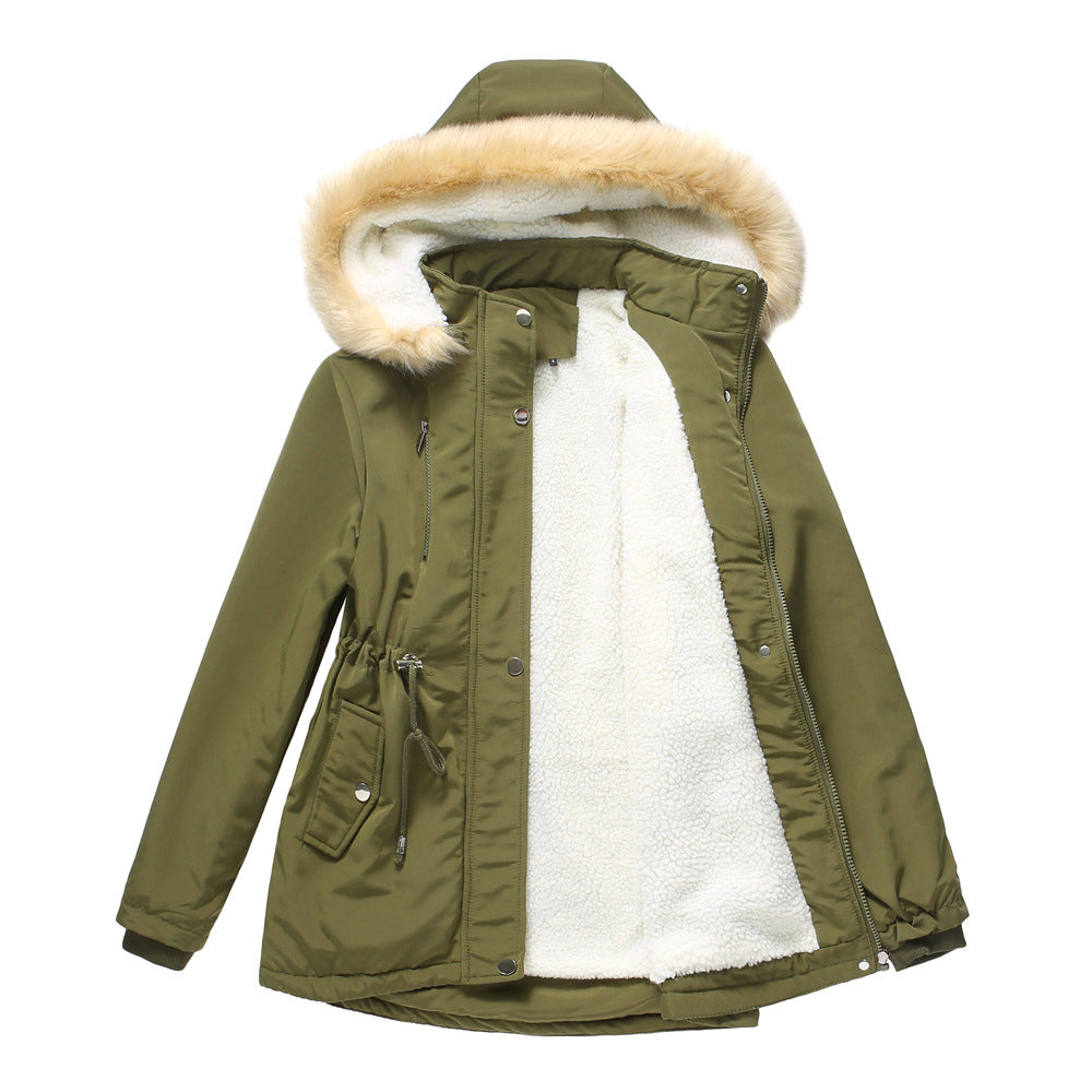 Lambskin Fleece Padded Loose Parkas