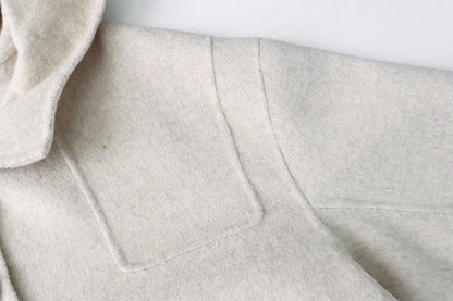 Woolen Hooded Cape Coat