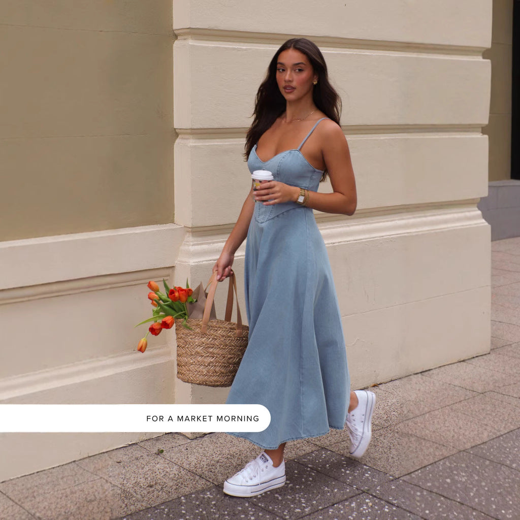 Sleeveless Spaghetti Strap Day Dress