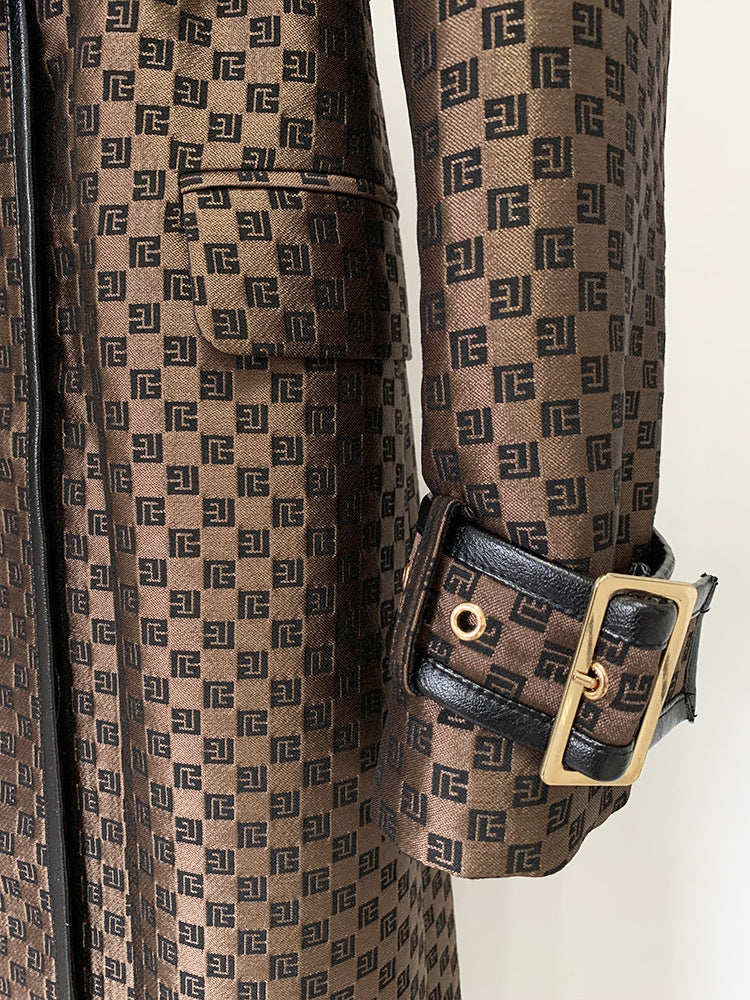 Jacquard Maze Trench Coat